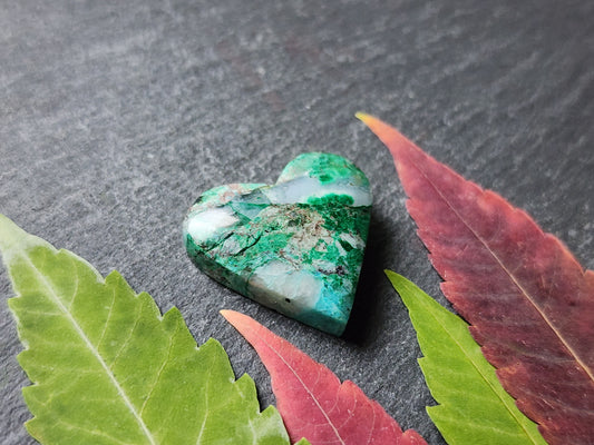 Inspiration mine Chrysocolla Malachite in quartz heart