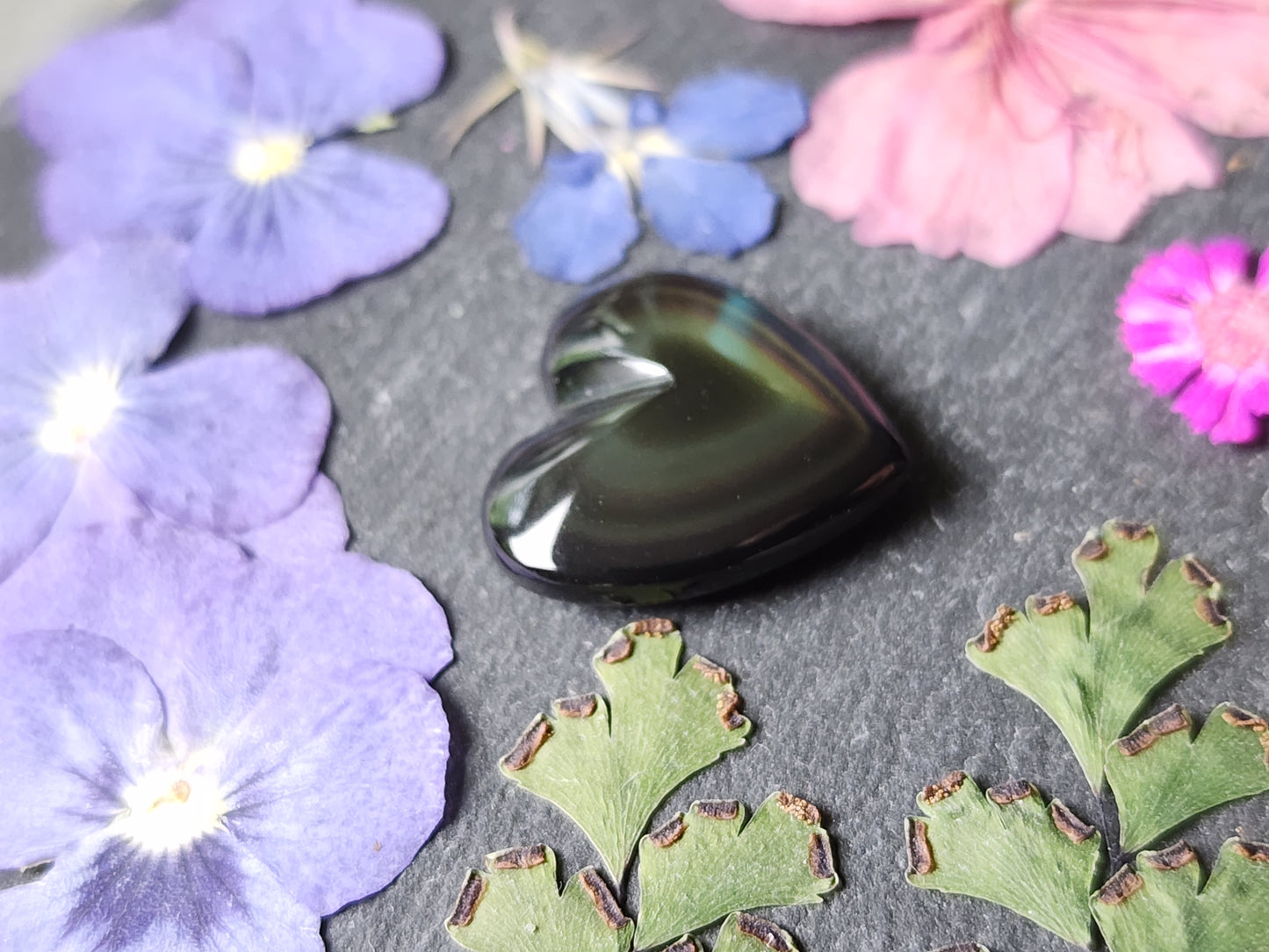 Rainbow Obsidian heart