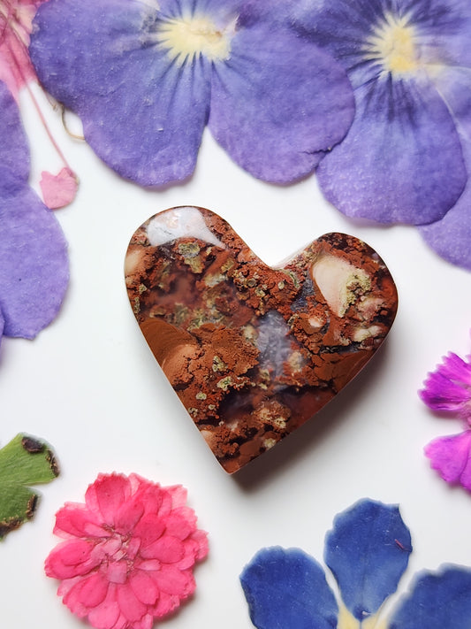 Garden Moss agate heart