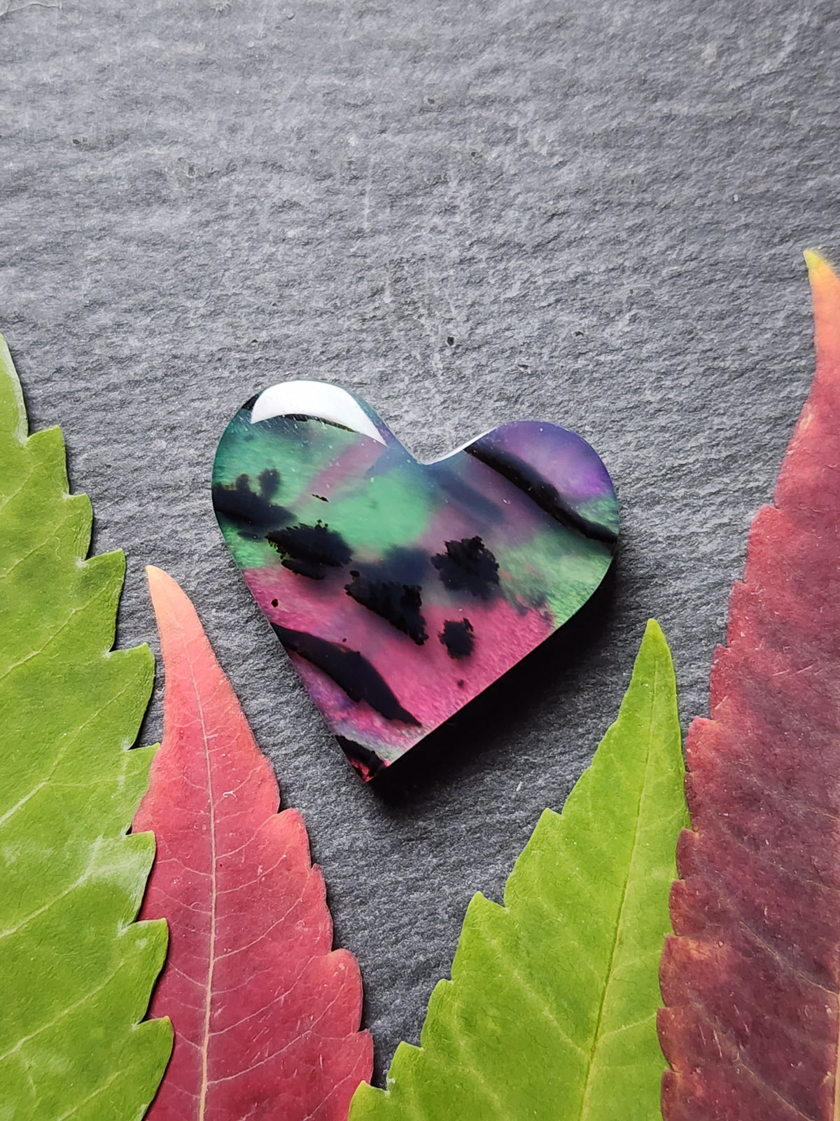 Montana agate Doublet heart