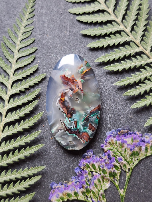 Chrysocolla & Copper in Chalcedony