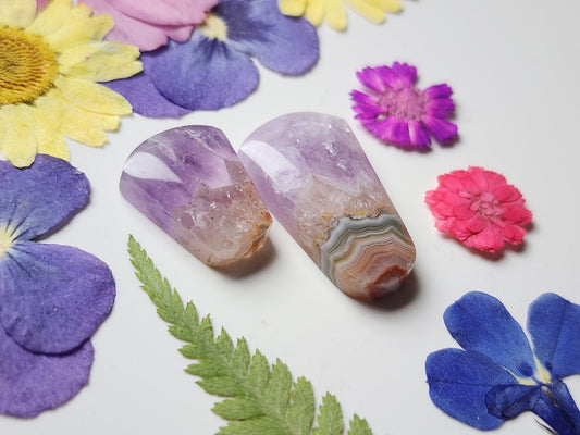 Amethyst lace agate set