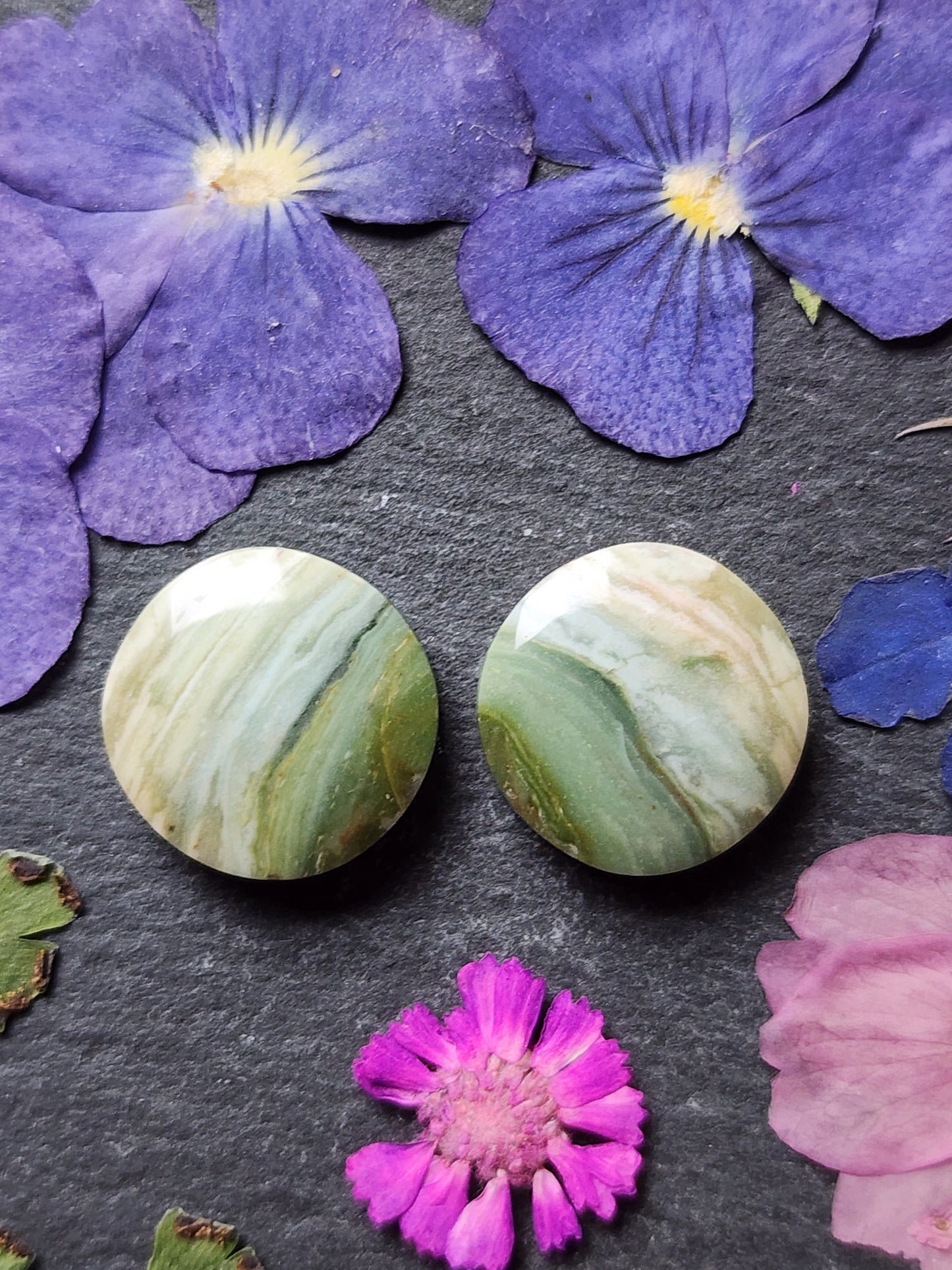 Gary green jasper pair