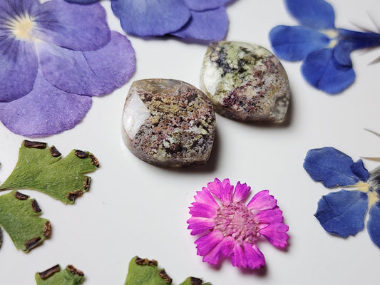 Garden Moss agate pair