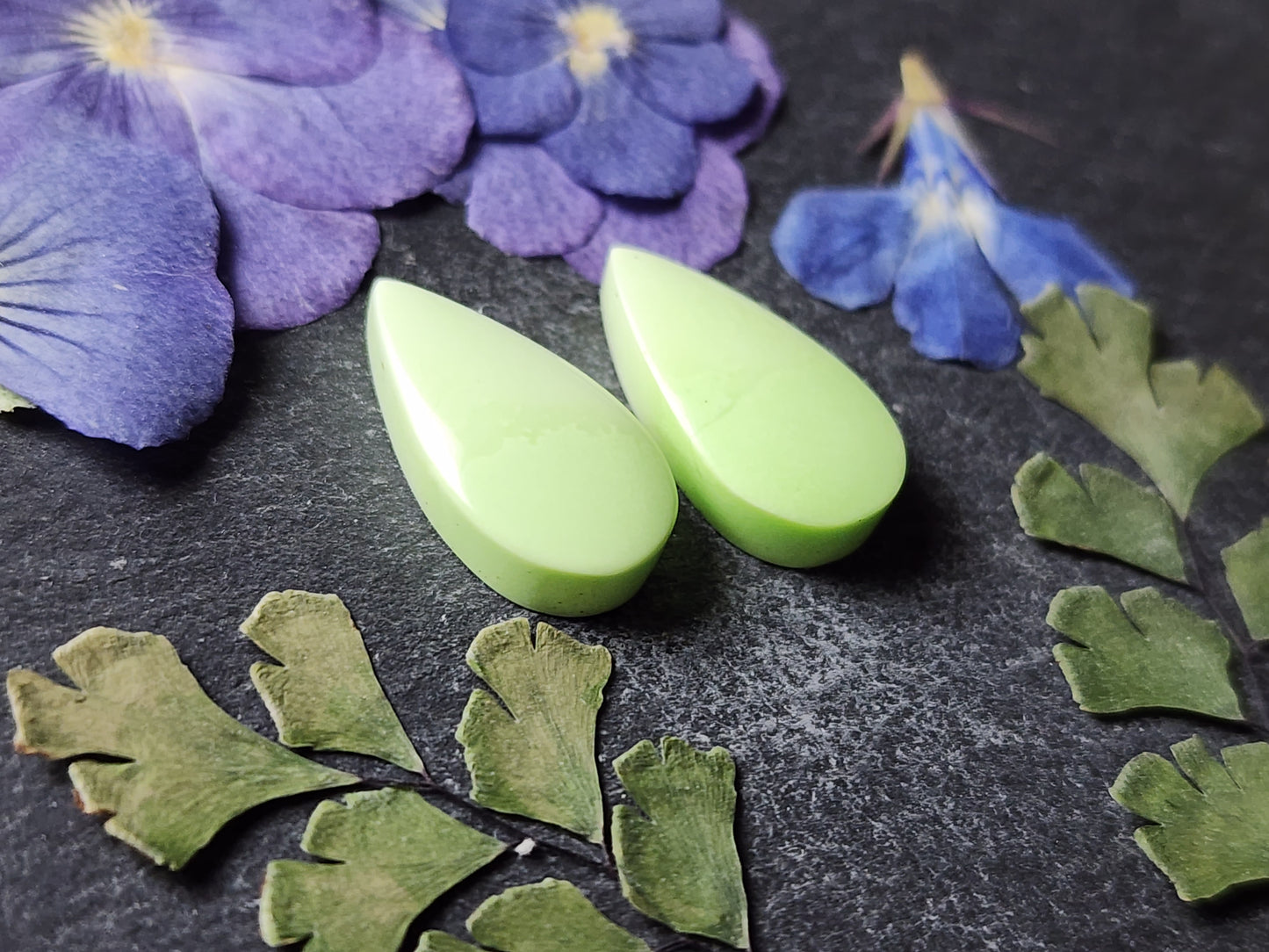 Citron/ Lemon Chrysoprase pair