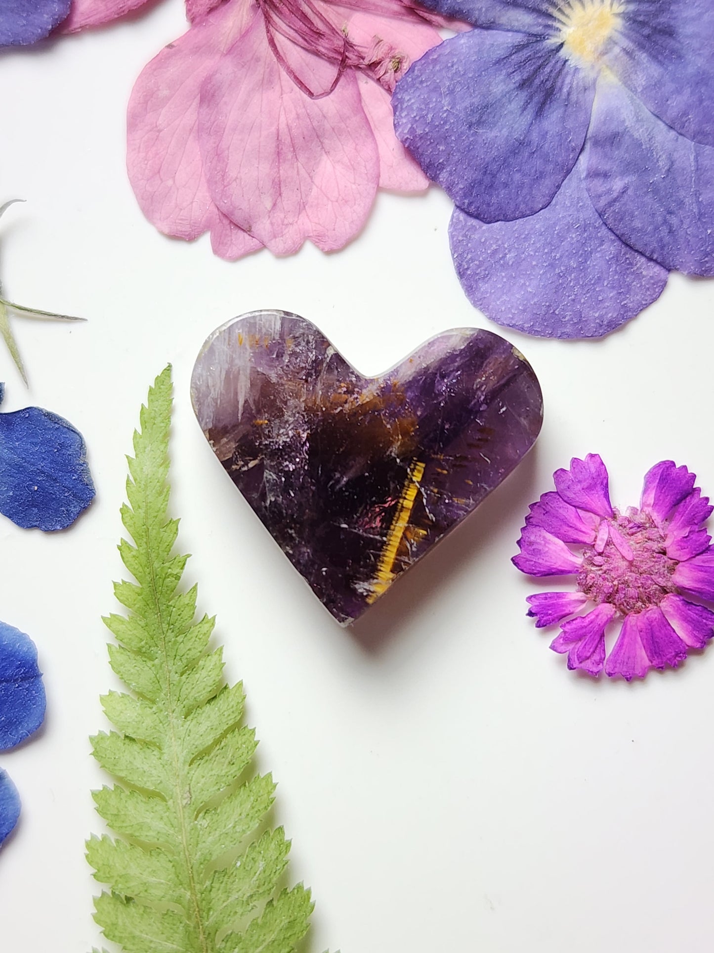 Amethyst Cacoxenite heart