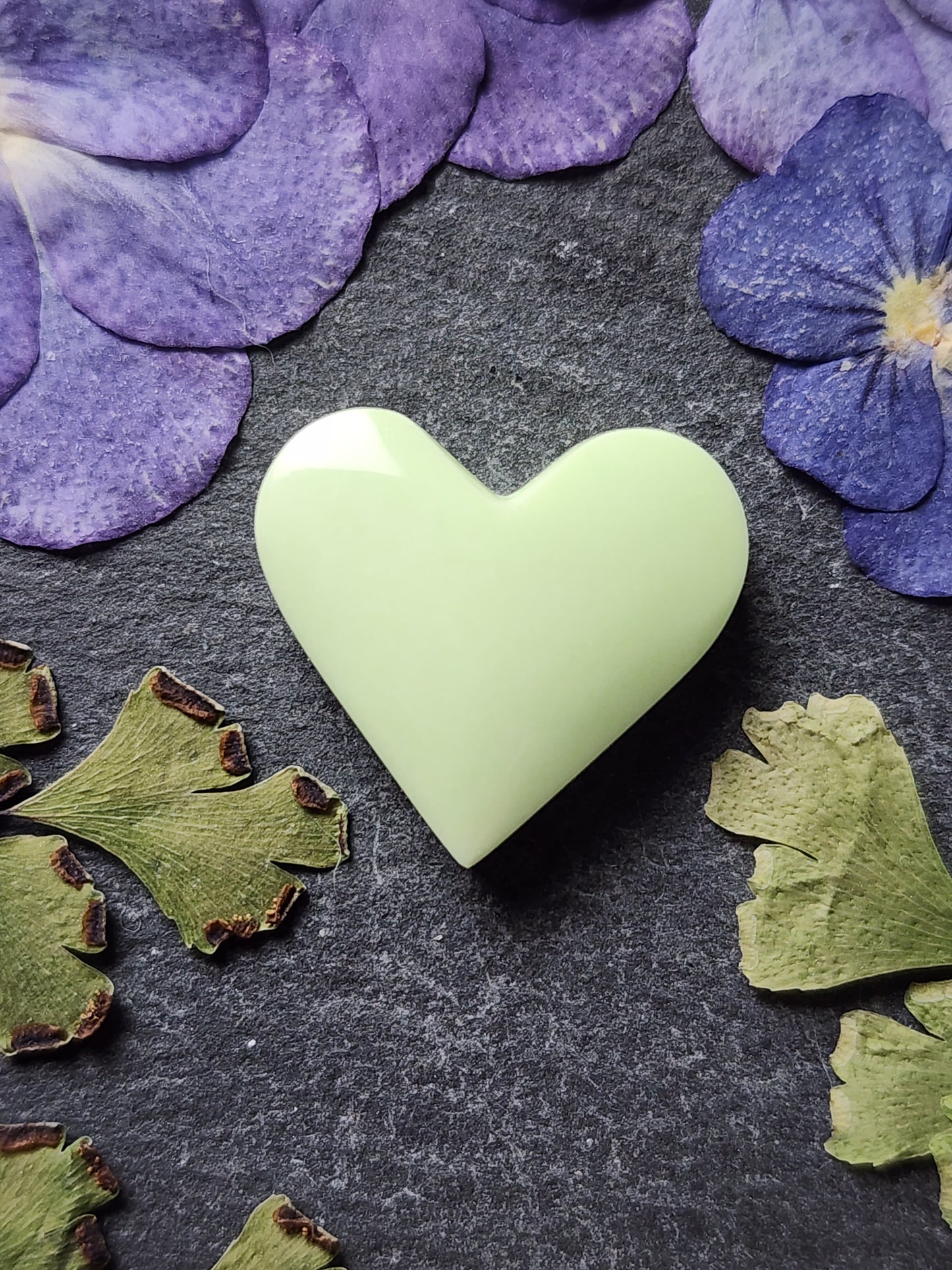 Citron/ lemon chrysoprase heart