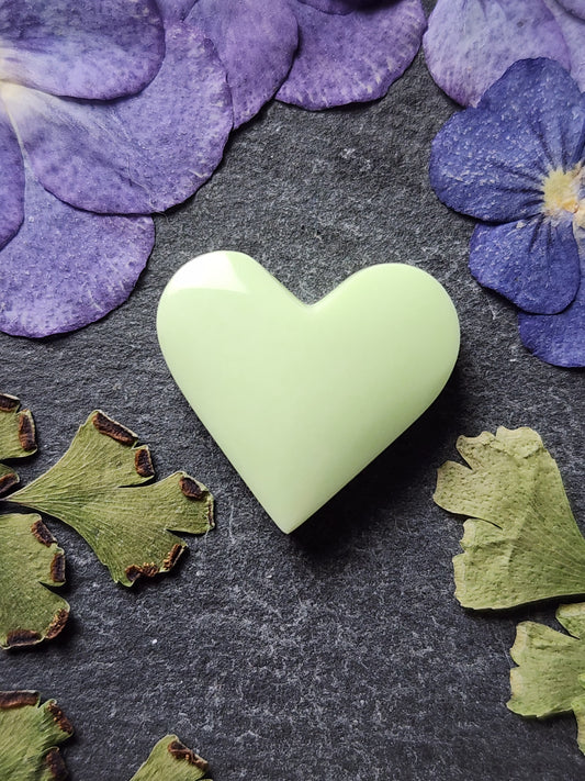 Citron/ lemon chrysoprase heart