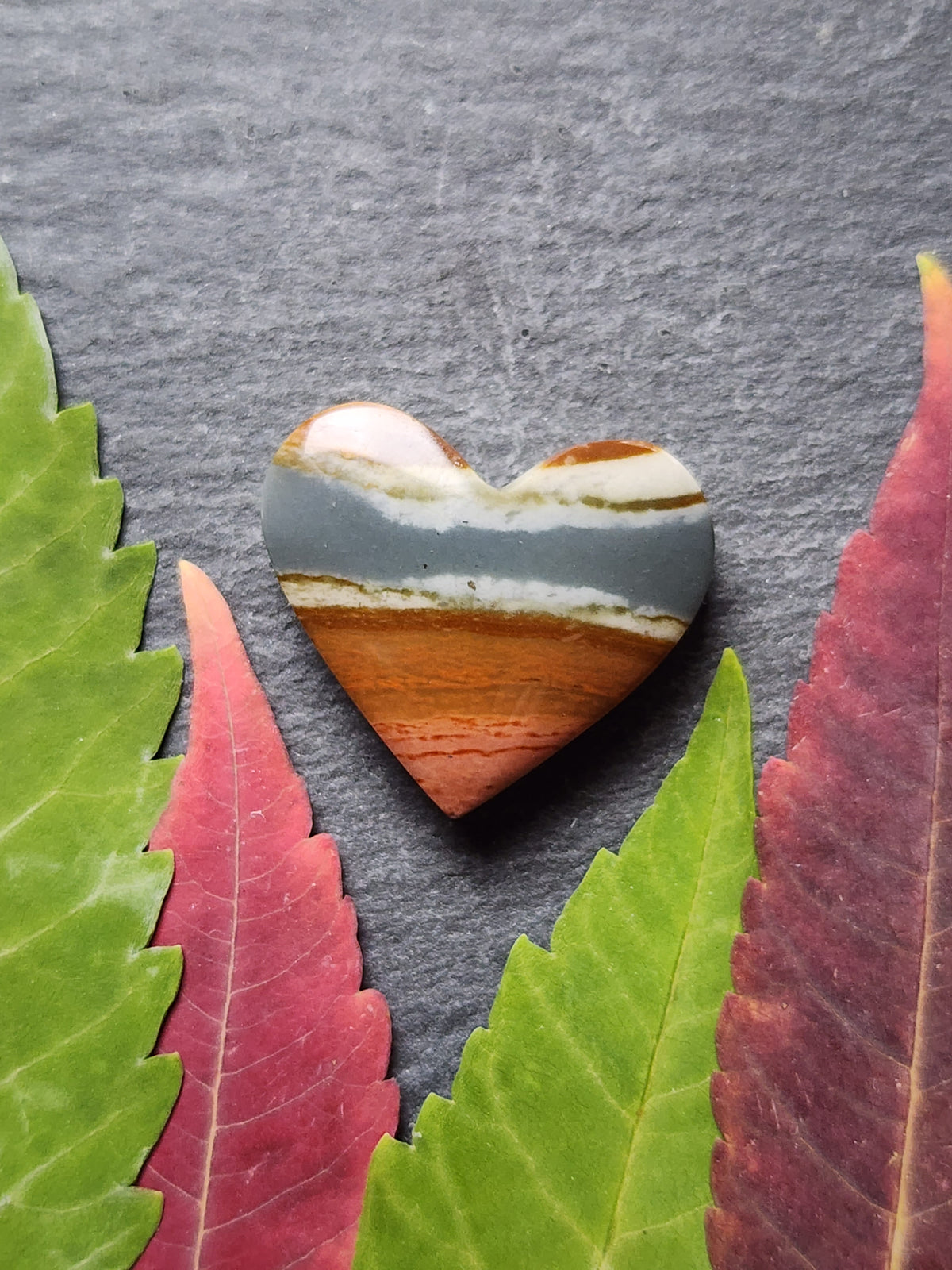 Polychrome jasper heart