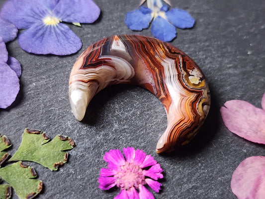Laguna lace agate crescent