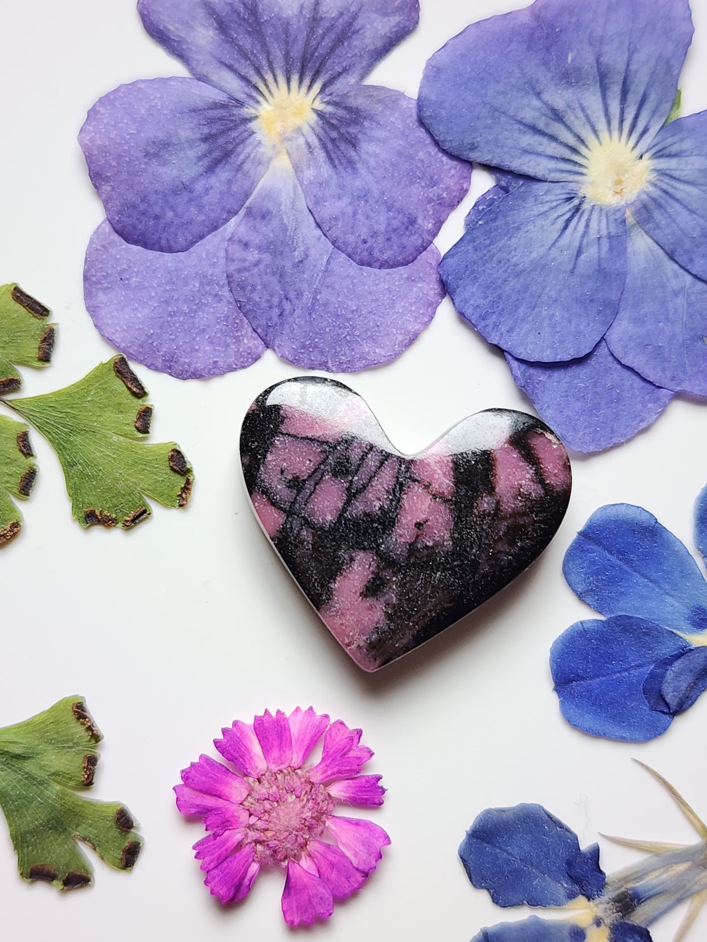 Rhodonite heart