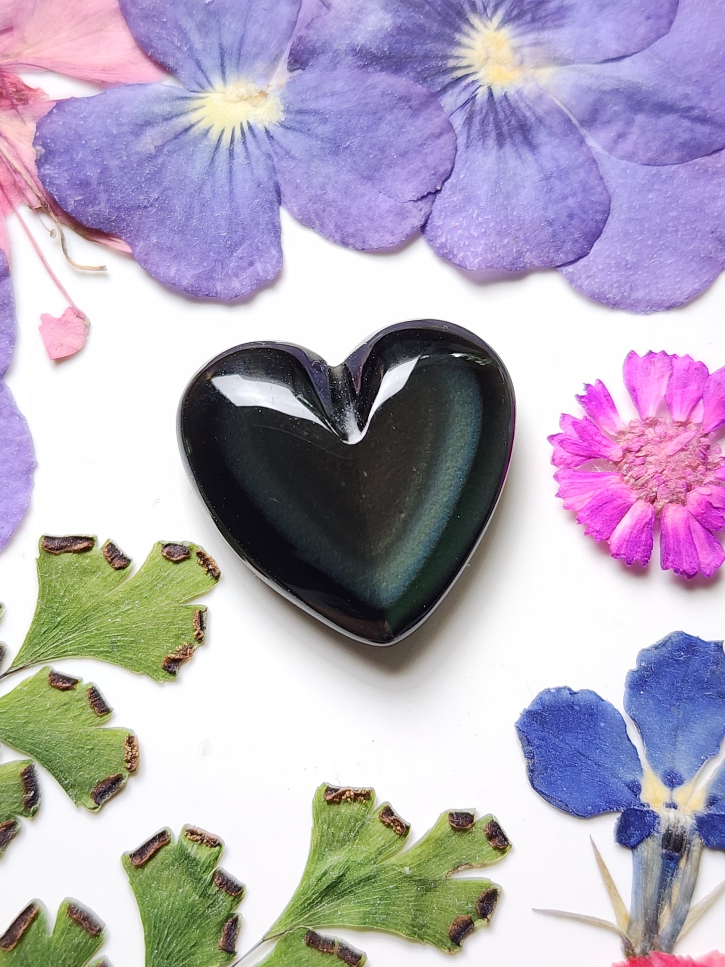Rainbow Obsidian heart