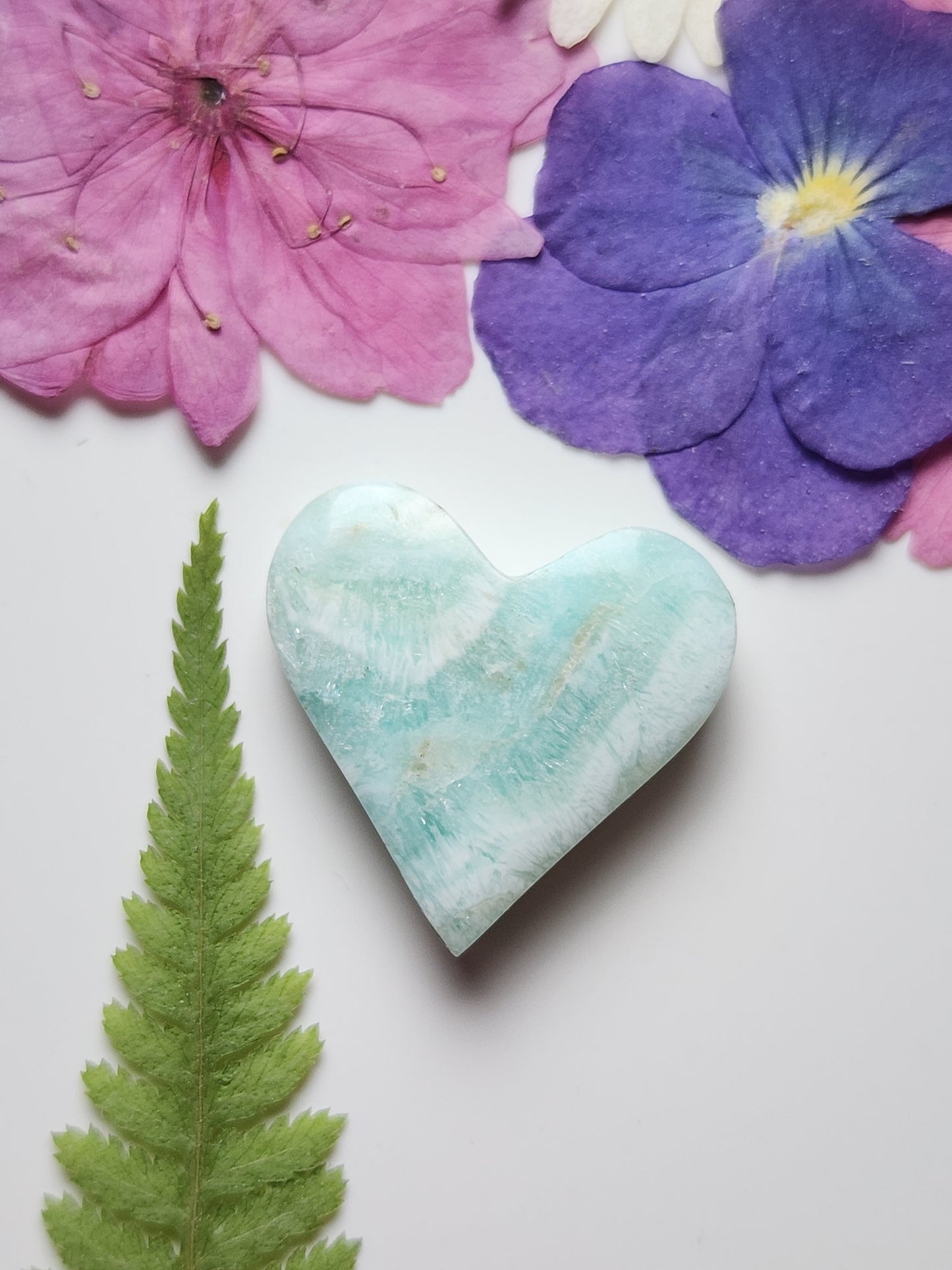 Blue Aragonite heart