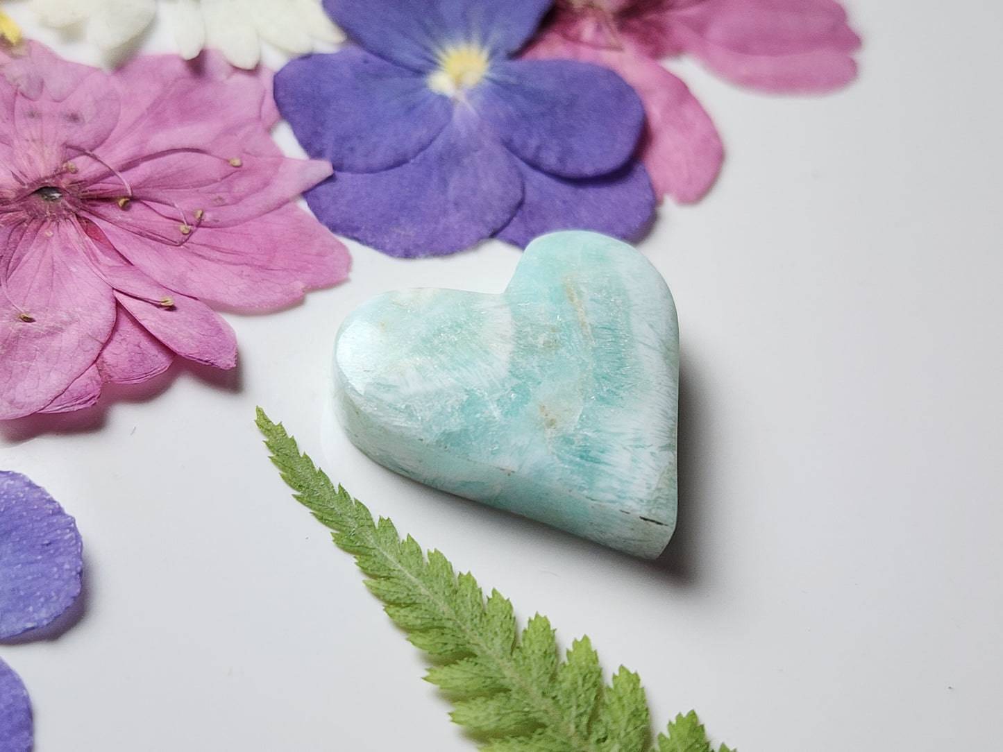 Blue Aragonite heart