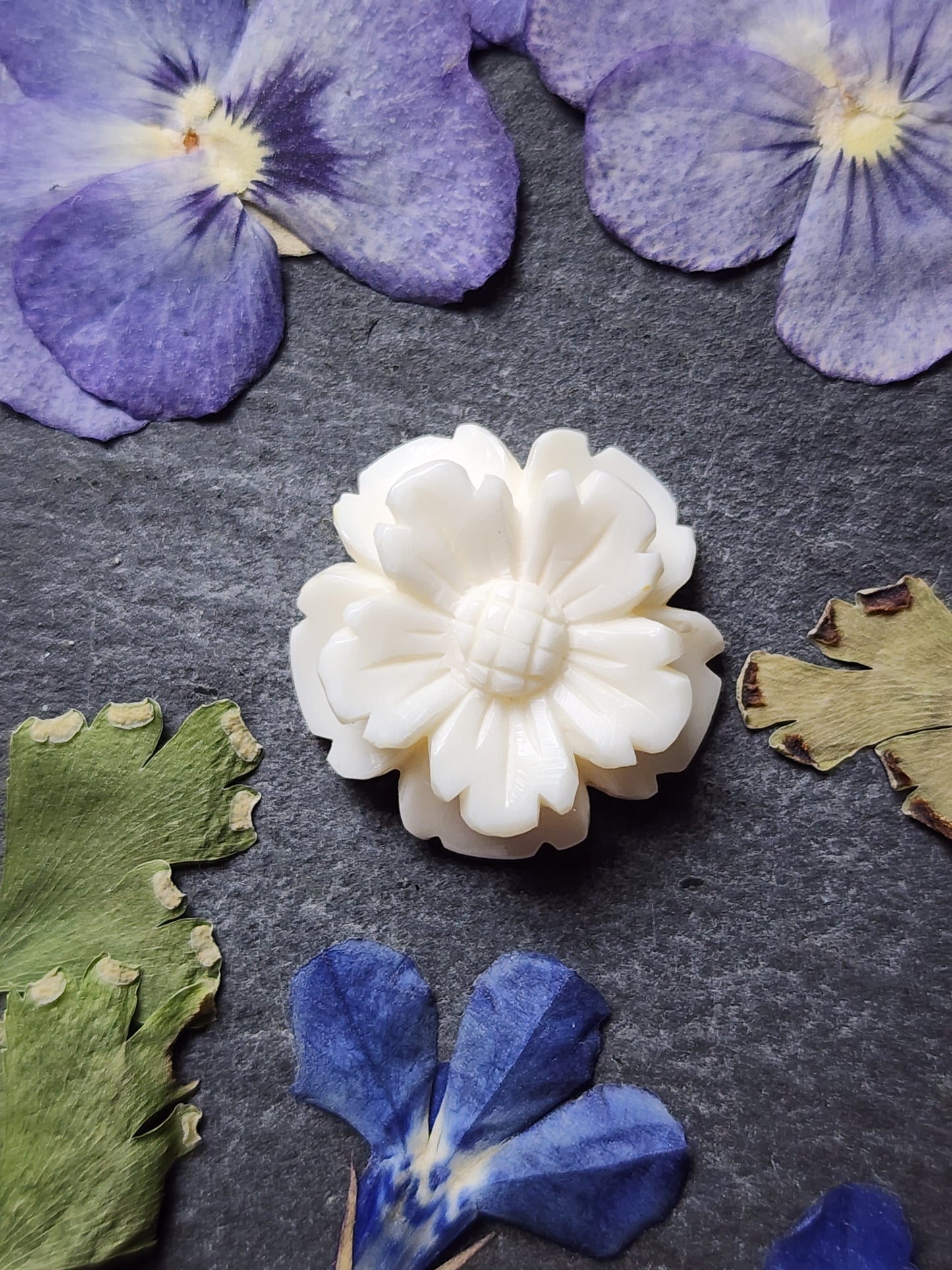 Hand-Carved Floral Bead