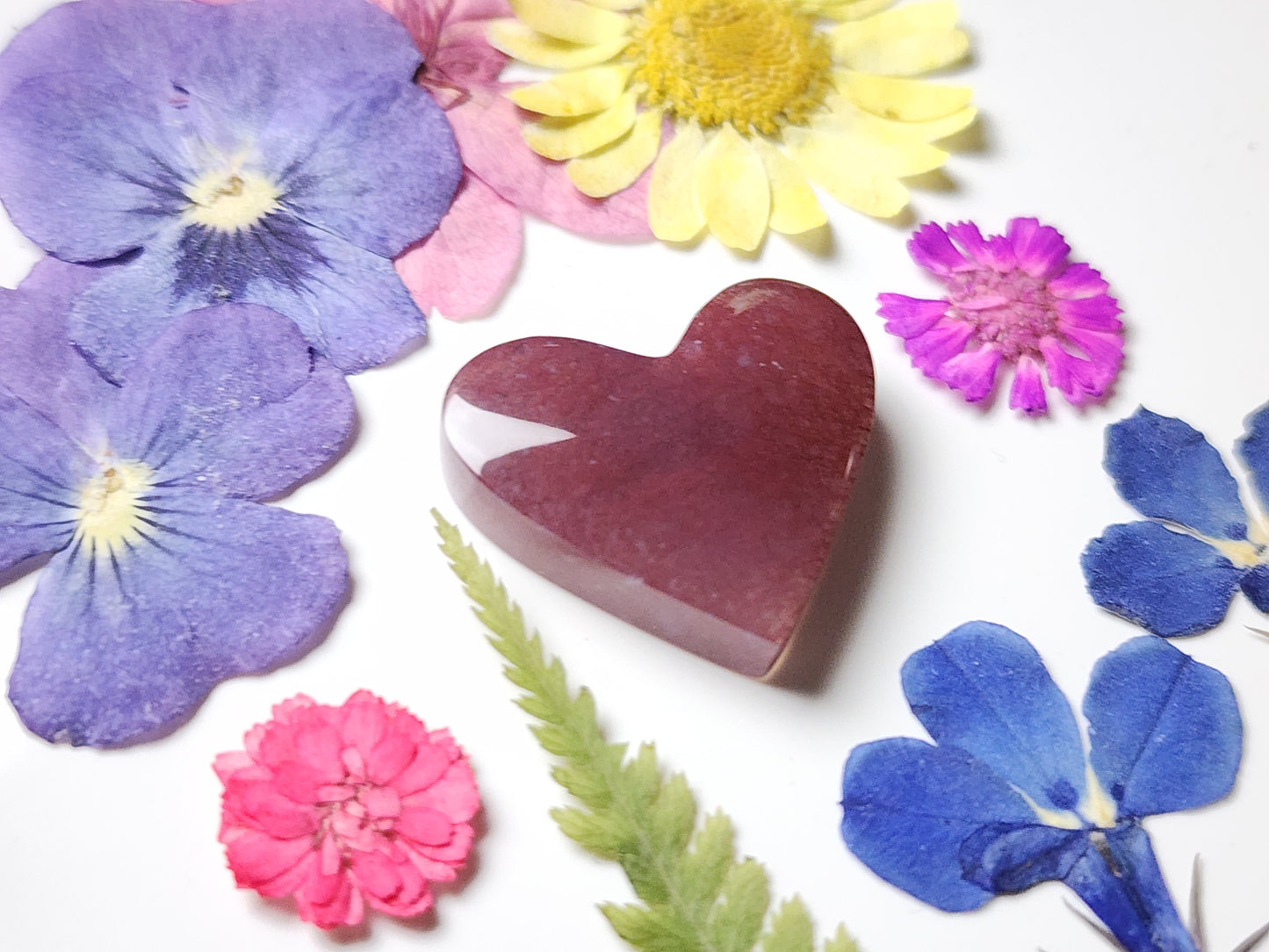 red Moss agate heart