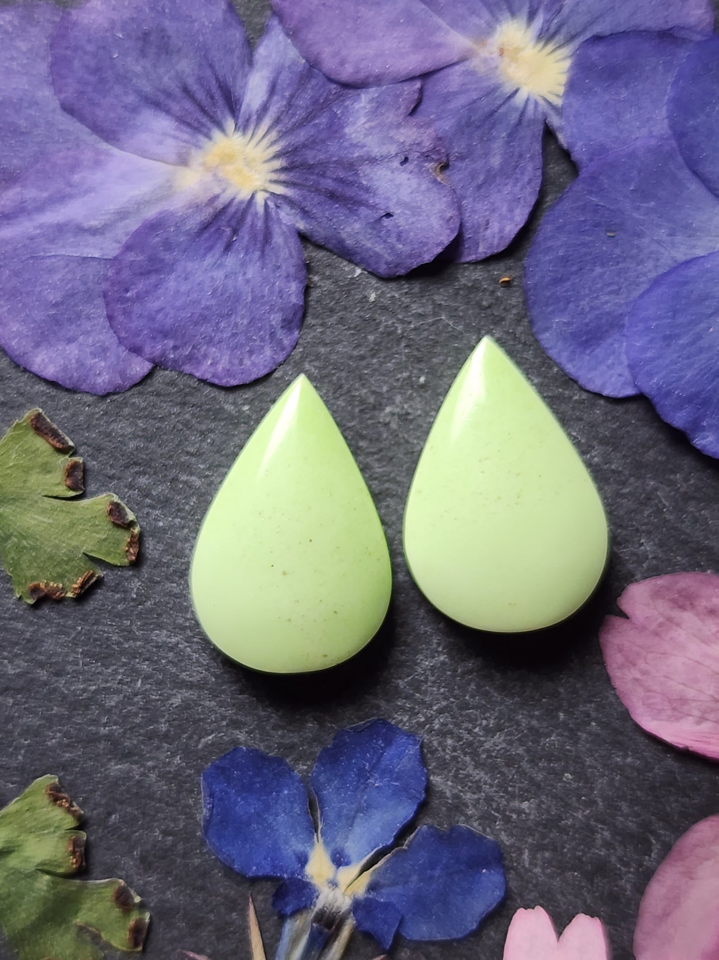 Citron/ Lemon Chrysoprase pair