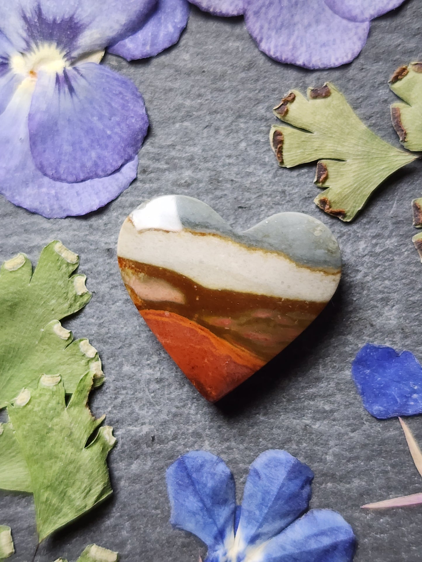 Polychrome jasper heart