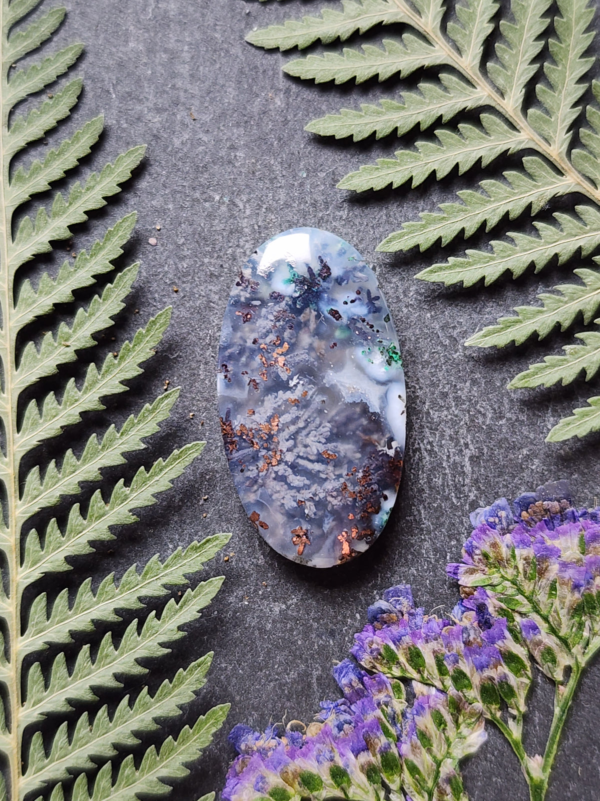 Chrysocolla & Copper in Chalcedony