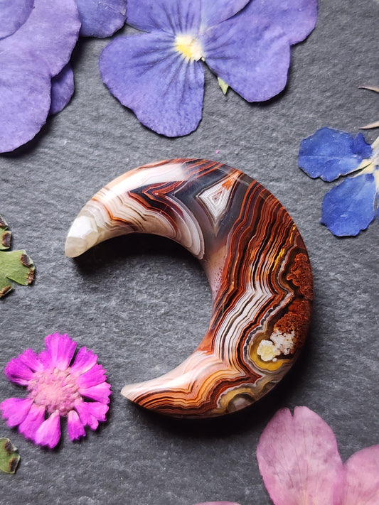 Laguna lace agate crescent