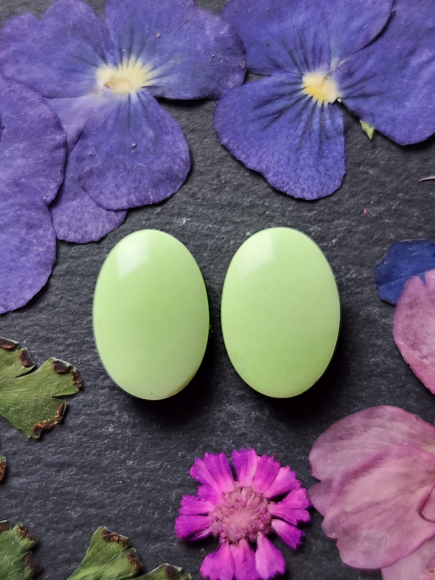 Citron/ Lemon Chrysoprase pair