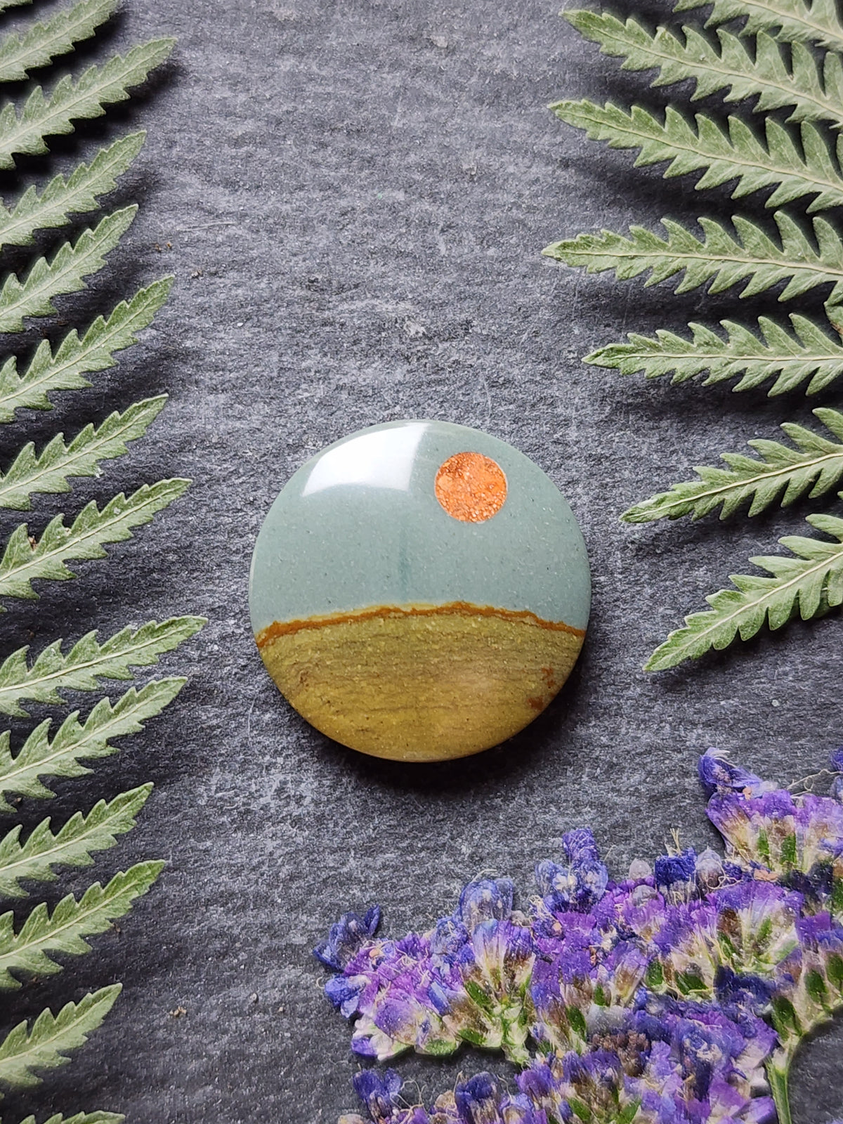 Golden Prairie Moonrise : Spring mountain jasper