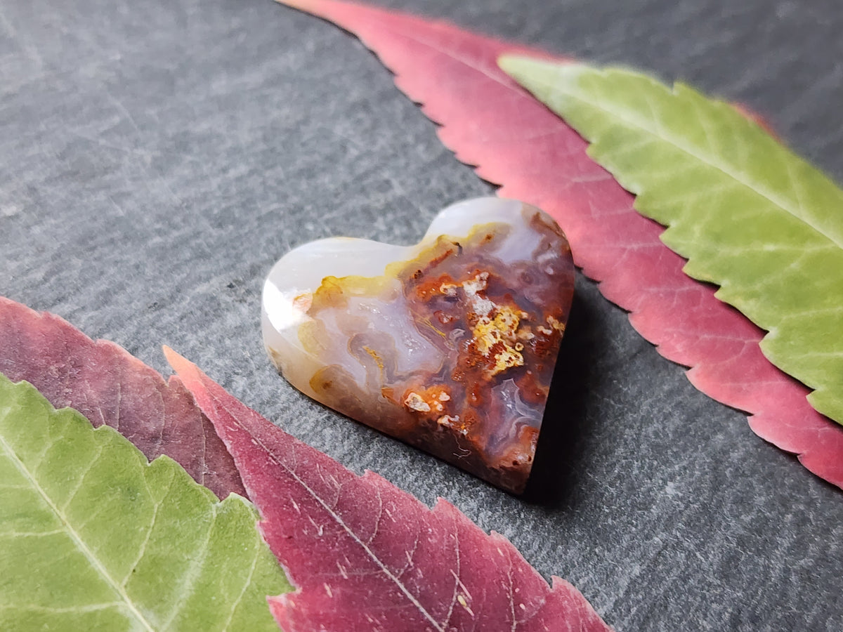 West Texas moss agate heart