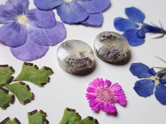 Garden Moss agate pair