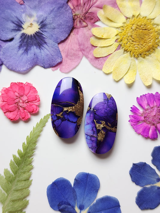 Dahlia Violet with bronze composite pair
