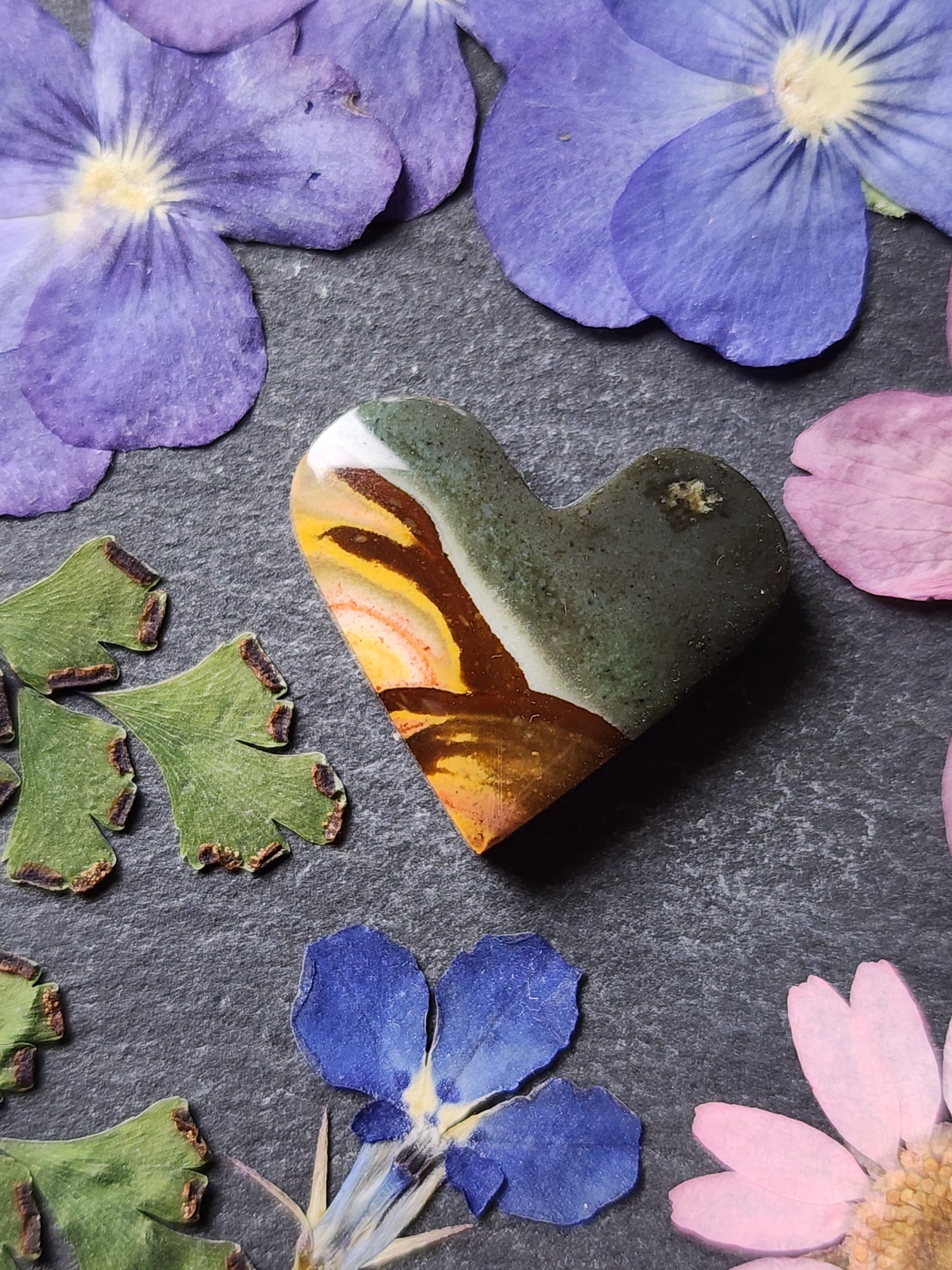 Polychrome jasper heart