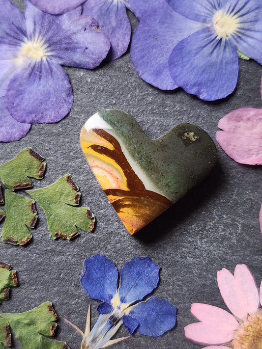 Polychrome jasper heart