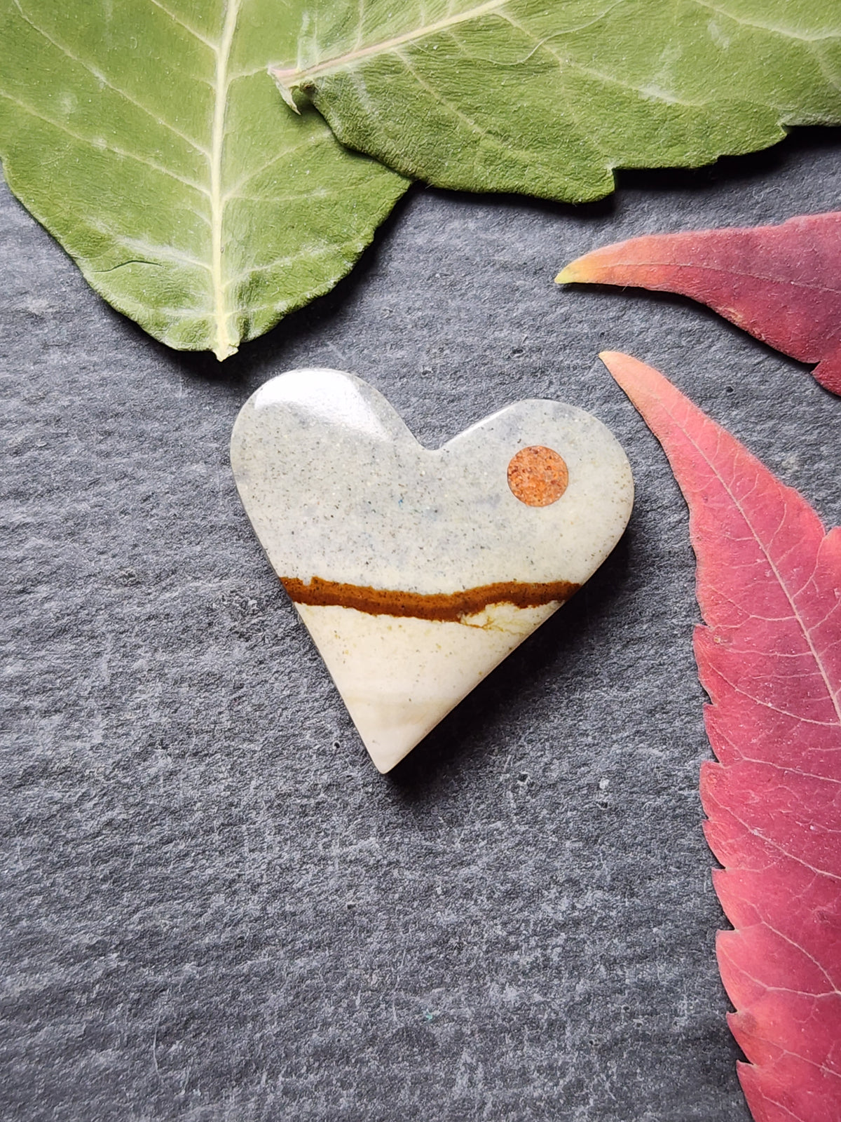 Whispering moon: Chicken track jasper