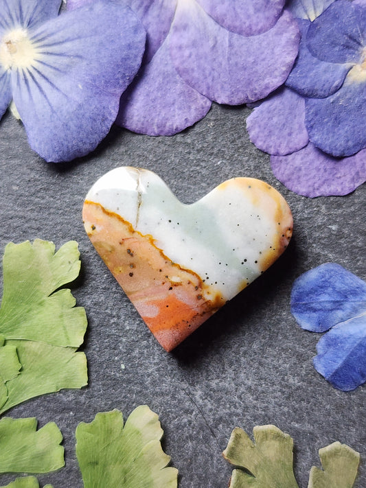Polychrome jasper heart